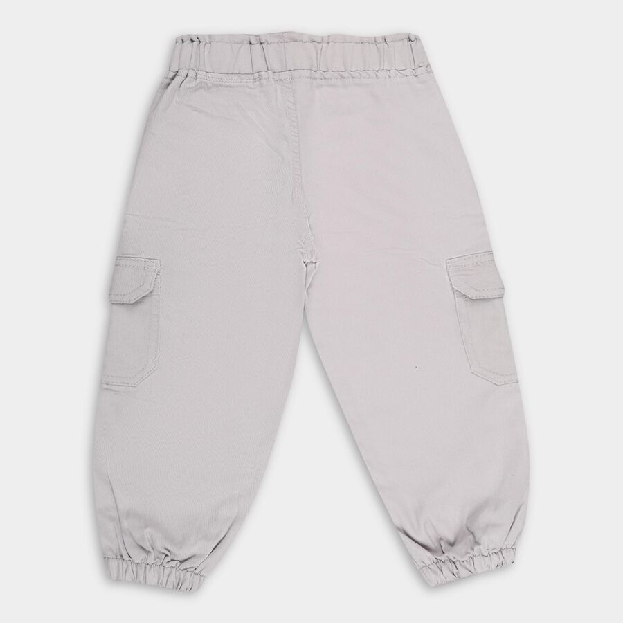 Girls' Light Gray Cargo Fit Elastic Waist Pants, हल्का ग्रे, large image number null