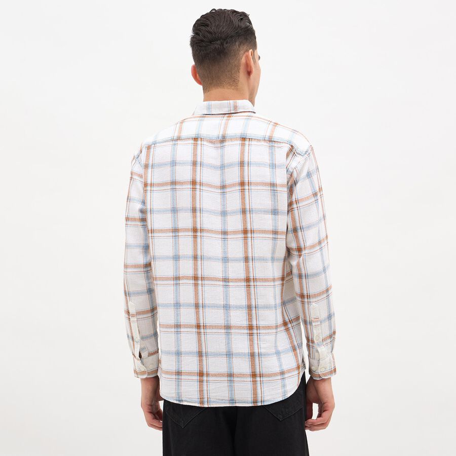 Men's Muted Beige Cotton Spread Collar Casual Shirt, गहरा पीला, large image number null