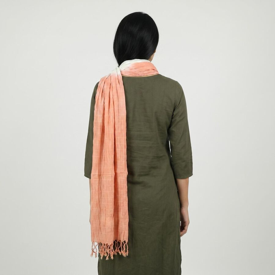 Women's Peach Regular Printed Dupatta, Peach, large