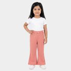 Girls Pink Wide Leg Textured Trousers, Pink, small