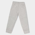 Boys' Deep Red And Light Grey Regular Fit Cut And Sew Pyjama, Melange Light Grey, small image number null
