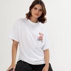 Women's White Cotton Round Neck Casual T-Shirt, सफ़ेद, small image number null