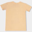 Boys' Light Peach Round Neck Casual T-Shirt, Peach, small image number null