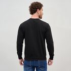 Men's Jet Black Crew Neck Graphic Sweatshirt, Black, small image number null