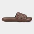Men's Warm Chocolate Brown Slip-On Slippers, Brown, small