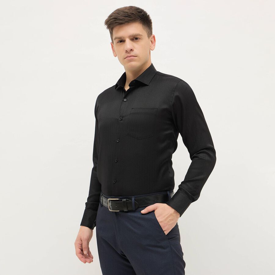 Men's Formal Shirt, काला, large image number null