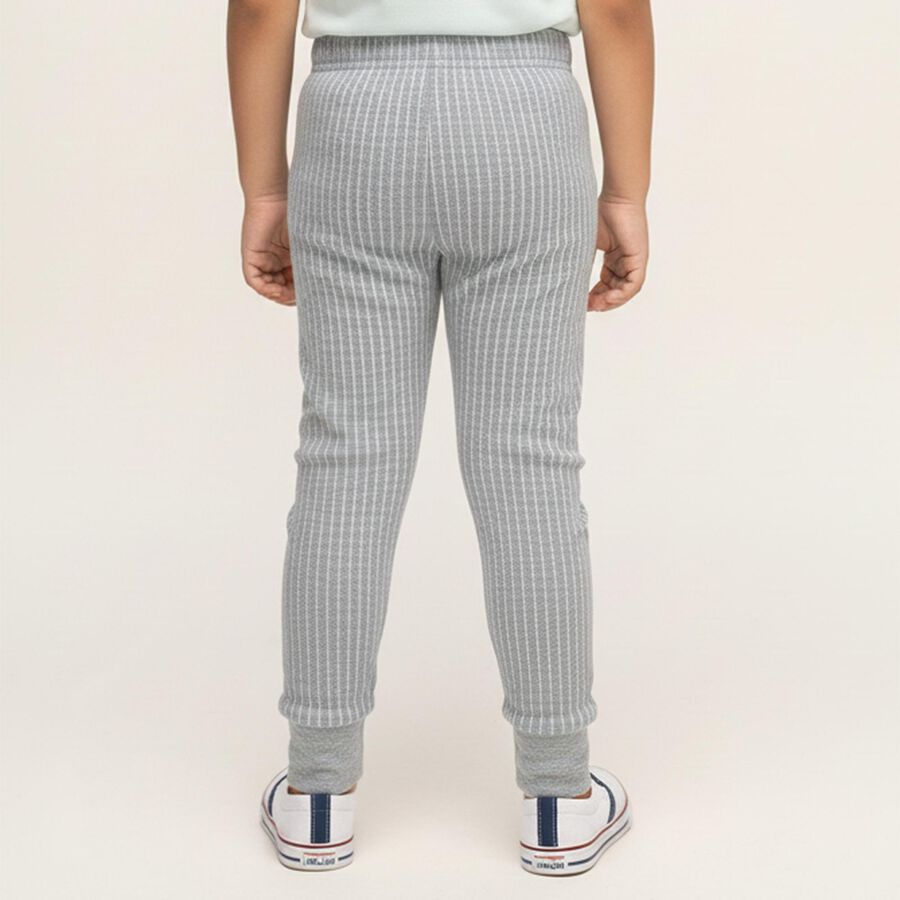 Boys Muted Light Grey Thermal Lower, मिश्रित हल्का ग्रे, large image number null