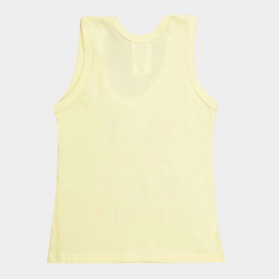 Infants Cotton Solid Vest, Yellow, large image number null