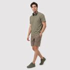 Men's Olive Green Round Neck Regular T-Shirt, Olive, small