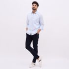 Men's 100% Cotton Slim Fit Casual Trousers, Navy Blue, small image number null