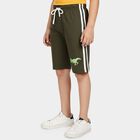 Boys' Olive Green Regular Fit Side Stripe Jamaican Shorts, Olive, small