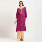 Printed Kurta, Wine, small image number null