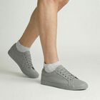 Men's Ankle Length Socks Pack of 3 ( Grey Melange, White, Black ), काला, small
