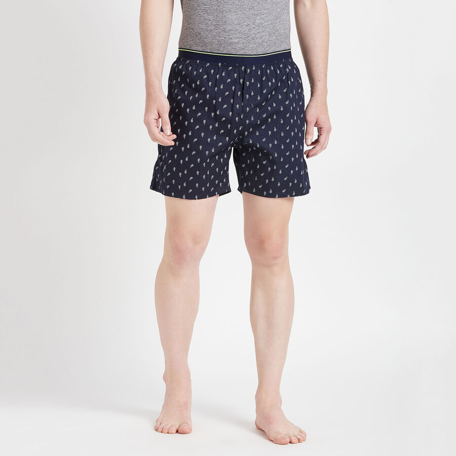 Cotton Printed Boxers, Navy Blue, large image number null