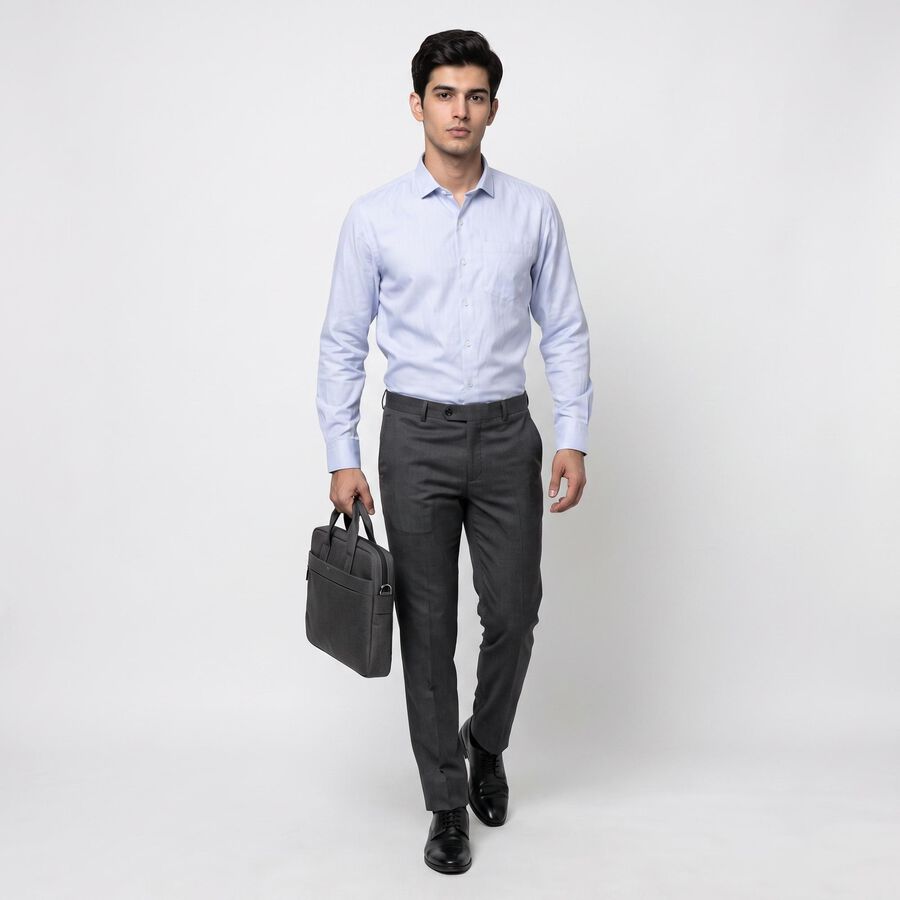 Men's Light Blue Formal Shirt, Light Blue, large