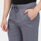 Men's Slim Fit Casual Trousers, मध्यम नीला, small