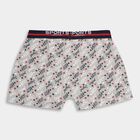 Boys Light Heather Grey Regular Fit Printed Briefs, मिश्रित मध्यम ग्रे, small