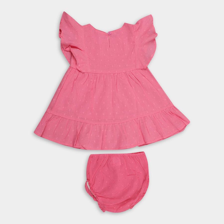 Infant Girls' 100% Cotton Frock , गुलाबी, large image number null