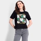 Ladies' Round Neck T-Shirt, काला, small image number null