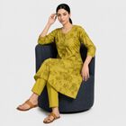 Women's Olive Green Floral Printed Ethnic Set, Light Green, small