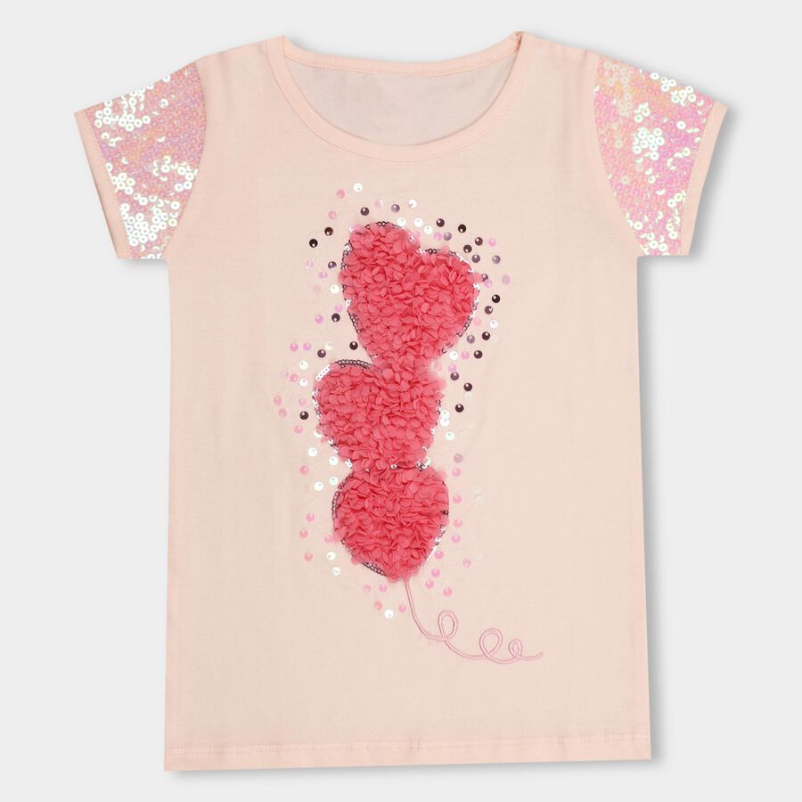 Girls' 100% Cotton T-Shirt , Light Pink, large image number null