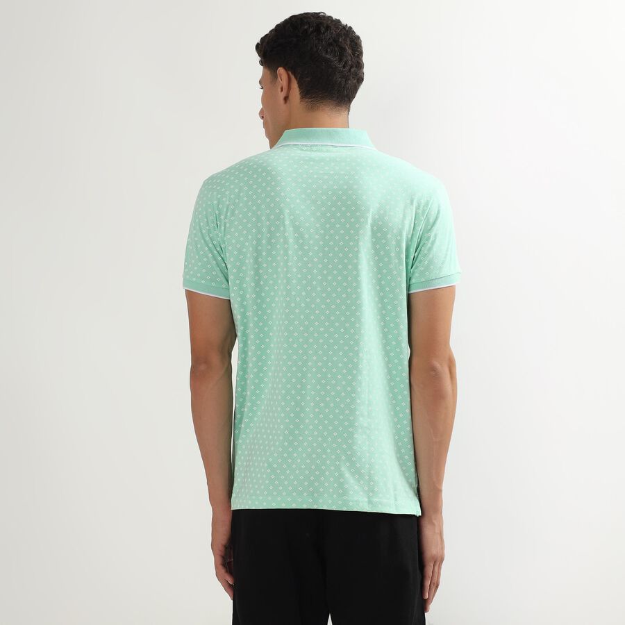 Men's 100% Cotton Collared Half Sleeves T-Shirt, एक्वा, large image number null
