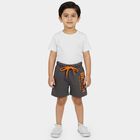 Boys Charcoal Regular Fit Printed Bermuda Shorts, Charcoal, small