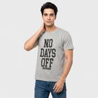 Men's Grey Round Neck Graphic Print T-Shirt, Melange Light Grey, small