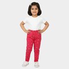 Girls Fuchsia Regular Fit Floral Printed Pyjama, रानी (फ्यूशिया), small