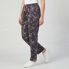 Women's Grey Regular Fit Heart Printed Pyjama, Dark Grey, small