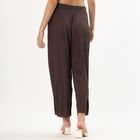 Women's Deep Chocolate Brown Pleated Harem Pants, Brown, small
