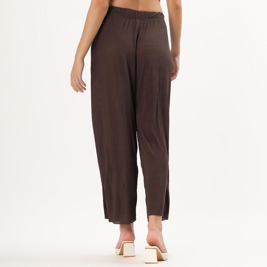 Women's Deep Chocolate Brown Pleated Harem Pants, Brown, large