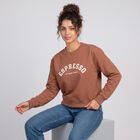 Women Pink Crew Neck Pullover Sweatshirt, गुलाबी, small