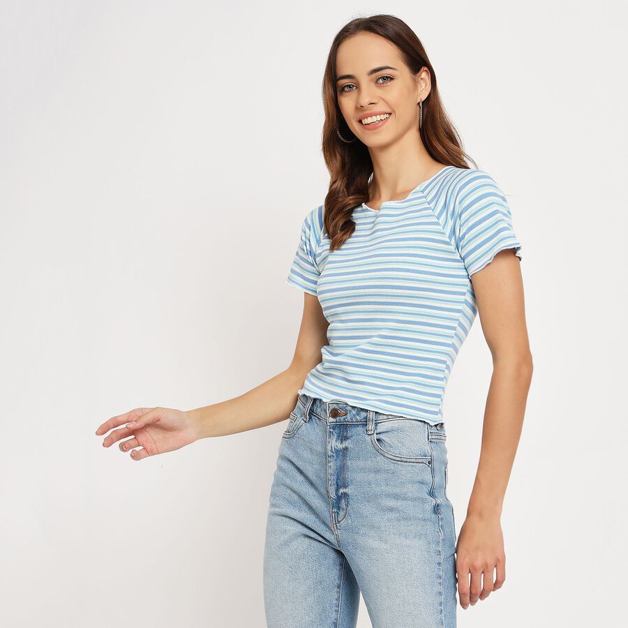 Ladies'  Crop  Top, Blue, large image number null