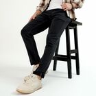 Men's Jet Black Slim Fit Jeans, गहरा ग्रे, small image number null