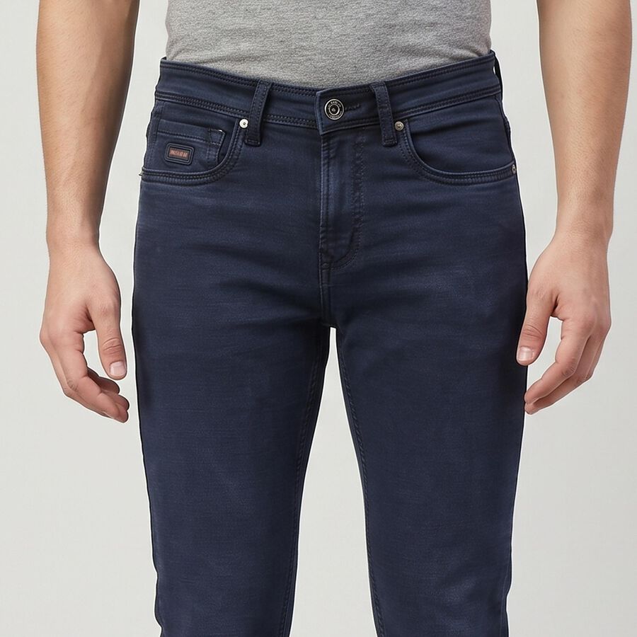 Men's Dark Grey Slim Fit Washed Jeans, Dark Grey, large