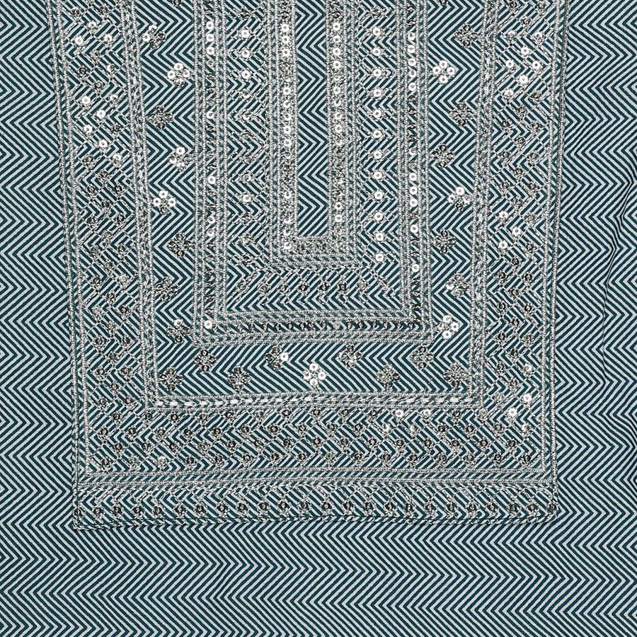 Girls Teal Blue Floral Printed Fusion Set, Teal Blue, large