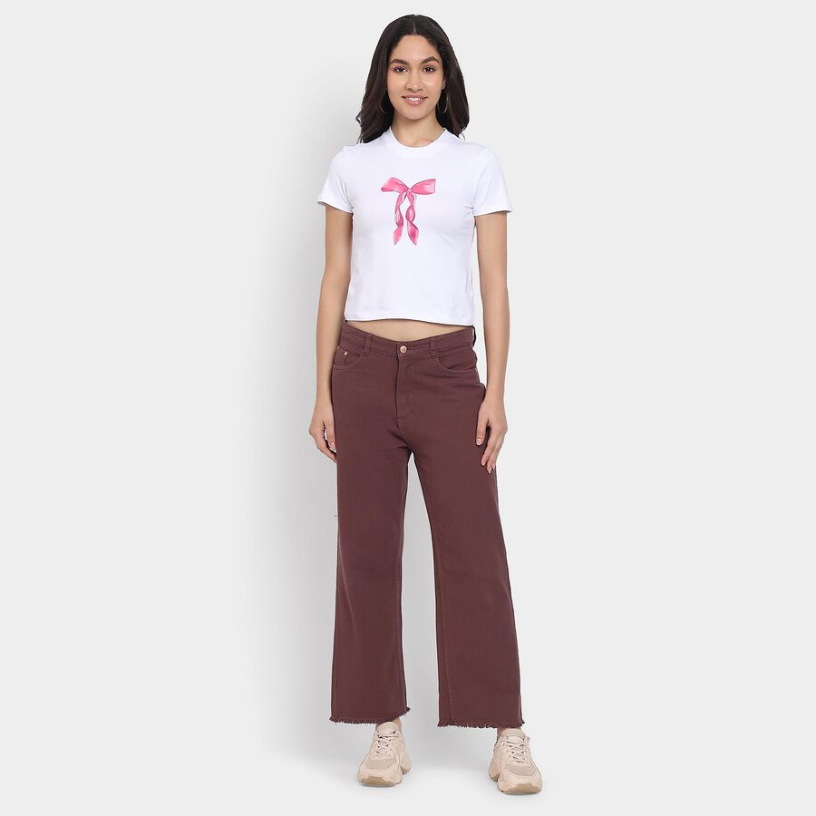 Ladies'  Crop  Top, सफ़ेद, large image number null