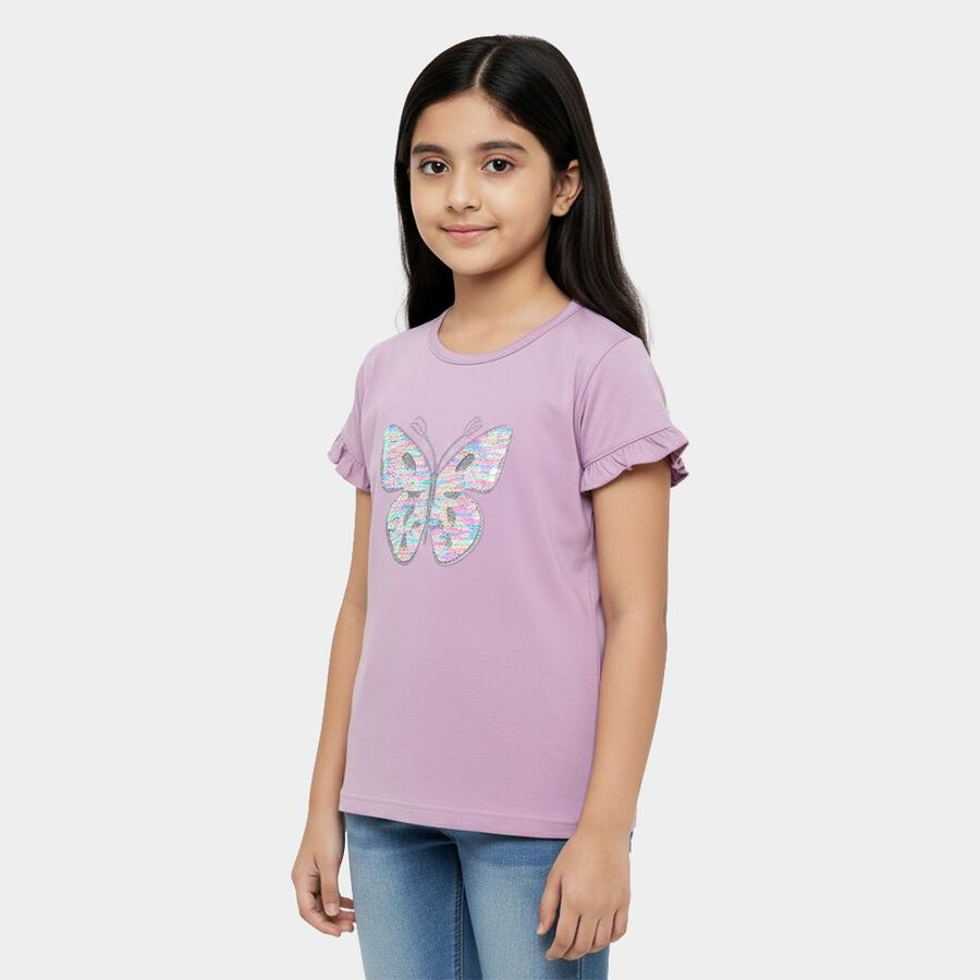 Girls' T-Shirt, लाइलेक, large