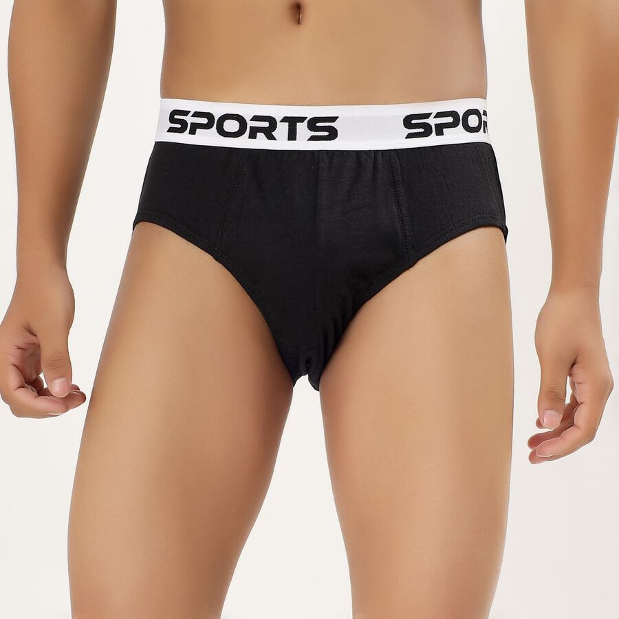 Men's 100% Cotton V-Cut Briefs , Black, large image number null
