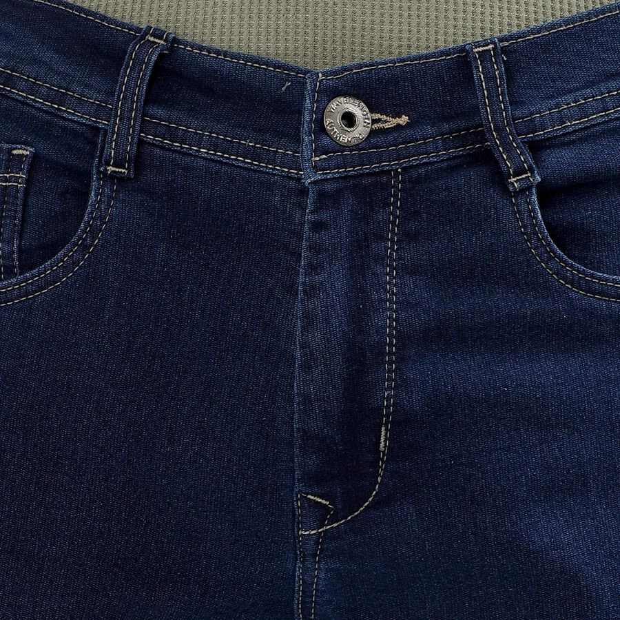 Women's Deep Midnight Navy Blue Straight Fit Classic Jeans, Mid Blue, large image number null