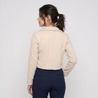 Women Off White Single-Breasted Cropped Blazer, Off White, small