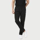 Men's Black Regular Fit Side-Striped Track Pants, Black, small