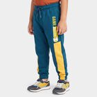 Boys' Teal Jogger Graphic Printed Cotton Blend Pyjama, टील ब्लू, small