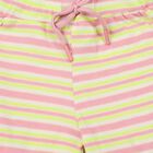Girls' Yellow Straight Fit Striped Pyjama, पीला, small