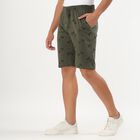 Men's Olive Green Printed Relaxed Fit Jamaican Shorts, Light Green, small image number null