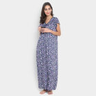 Printed Nighty, Navy Blue, small image number null