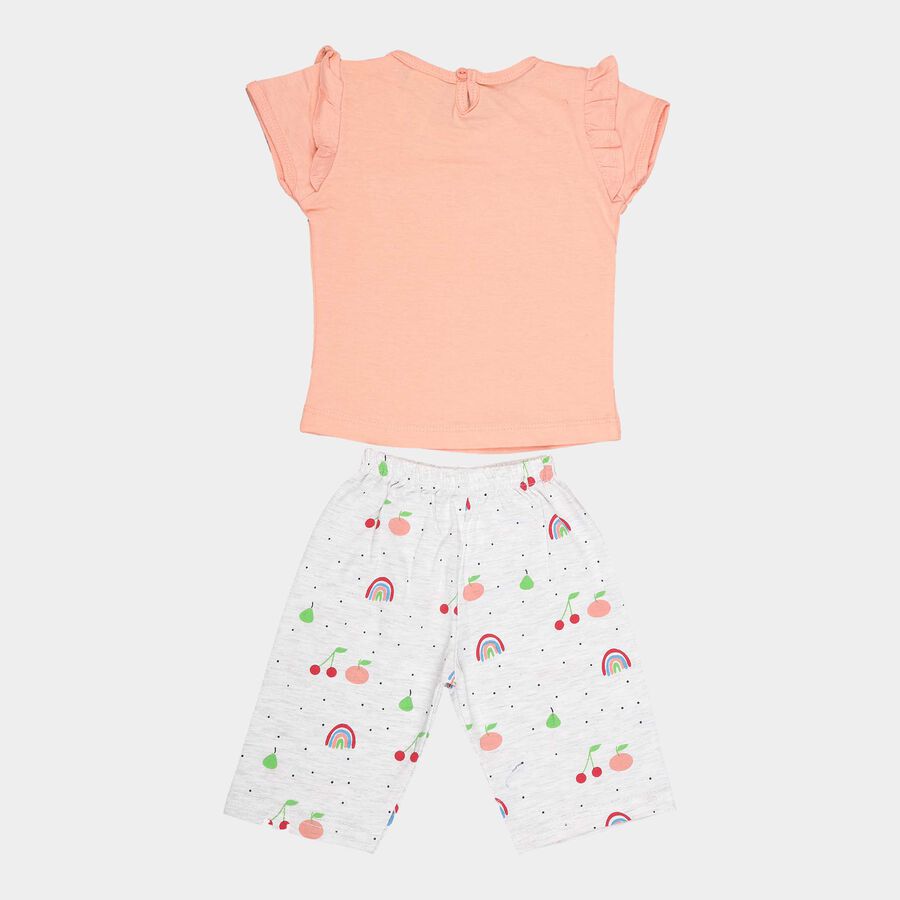 Infants Cotton Capri Set, Peach, large image number null