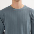 Men's Muted Steel Blue Round Neck Casual T-Shirt, Mid Blue, small image number null