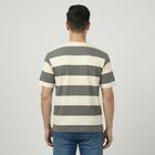 Men's Grey Round Neck Casual T-Shirt, Light Grey, small